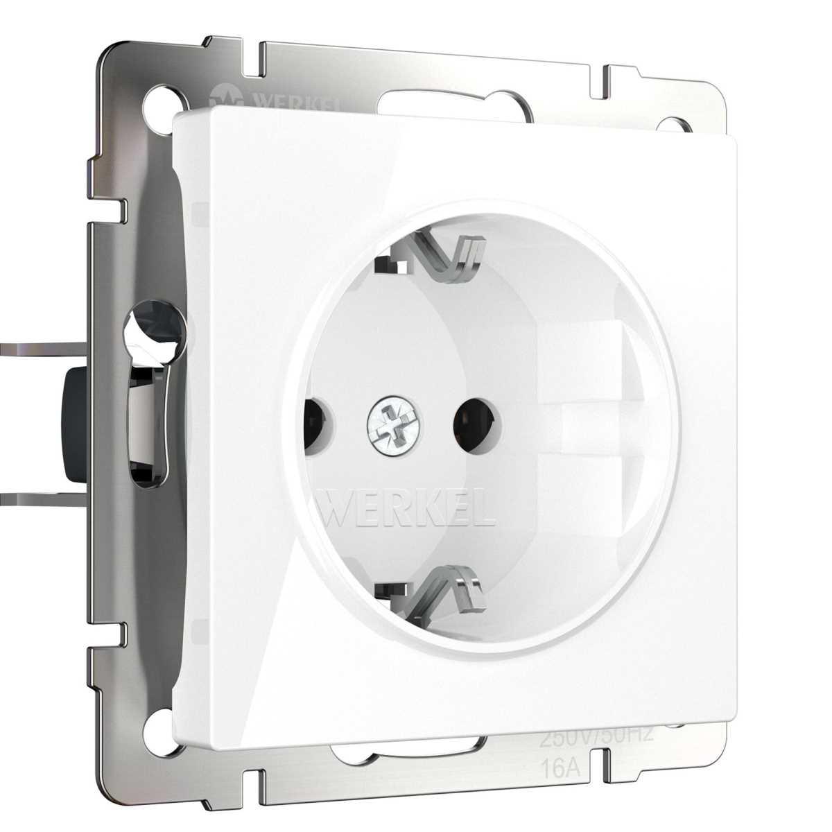 Розетка с заземлением Werkel белый W1171001 4690389155116
