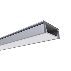 Профиль накладной с рассеивателем серебро 1м. OGM GM-08-05